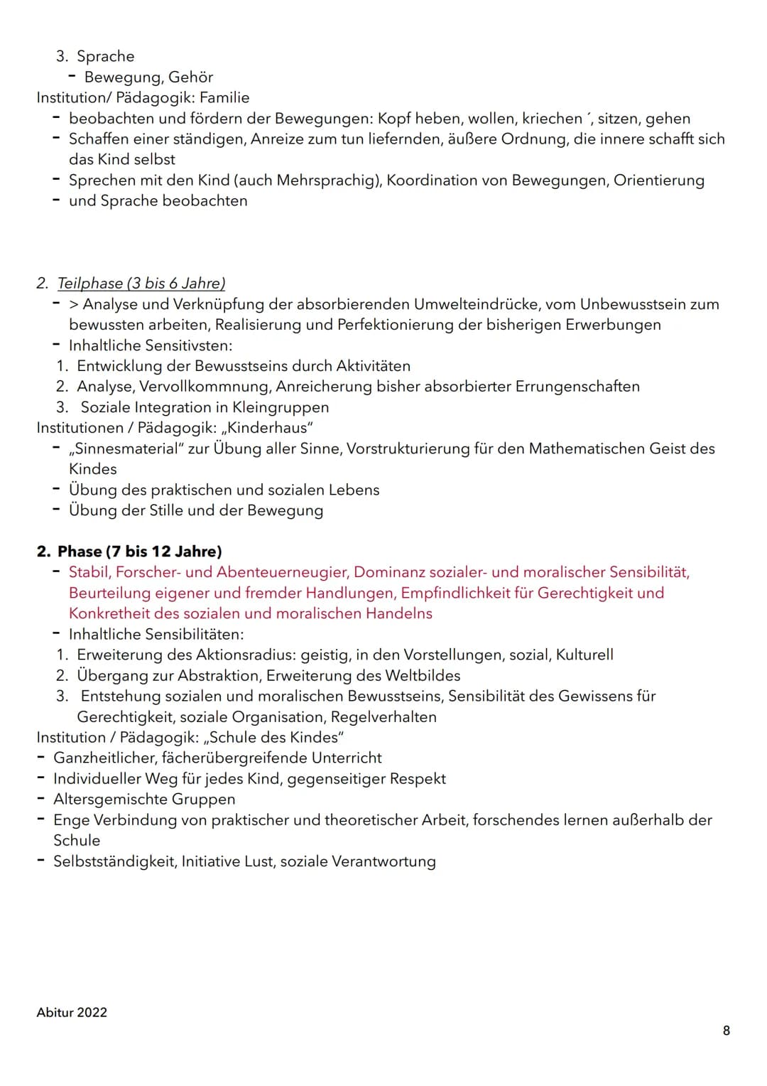 1. Entwicklung, Sozialisation und Erziehung in der Kindheit
A. Phychosoziale Entwicklung im Kindesalter nach Erikson
B. Kognitive Entwicklun