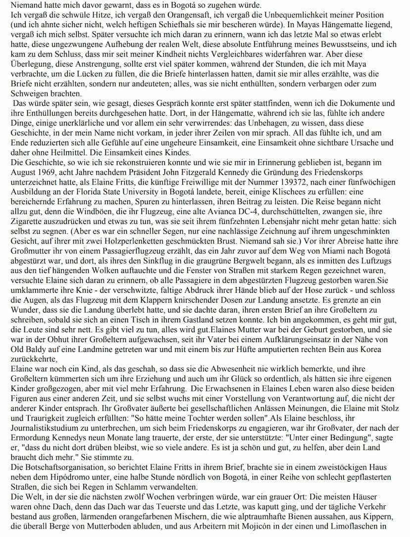 IV. Wir sind alle Flüchtlinge
Es dämmerte bereits, als ich mich erschöpft, halb betrunken und fast heiser vom Reden von Maya Fritts ins
Gäst