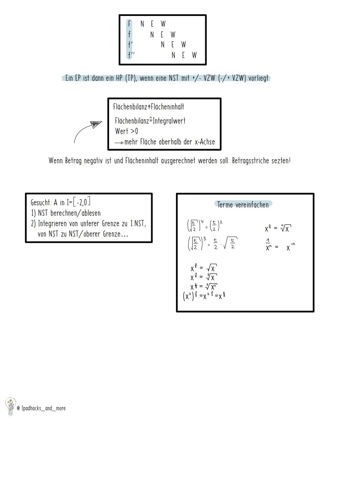 BERECHNUNG:
obere Grenze
[f(x) dx = [F(x)]
untere Grenze
Integralrechnung
= F(b)-F(a)
Potenzregel:
f(x)=x² mit ze Z\-1
1
F(x)=x²
z+1
Funktio