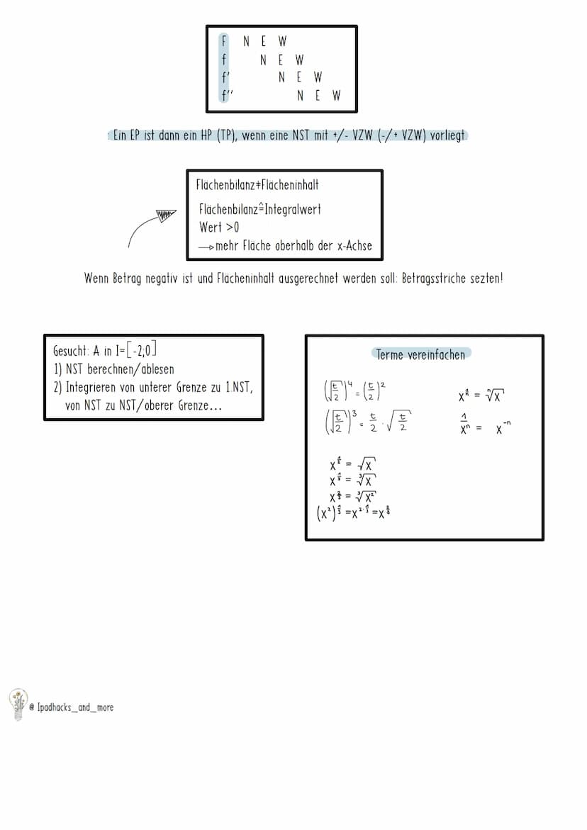 BERECHNUNG:
obere Grenze
[f(x) dx = [F(x)]
untere Grenze
Integralrechnung
= F(b)-F(a)
Potenzregel:
f(x)=x² mit ze Z\-1
1
F(x)=x²
z+1
Funktio