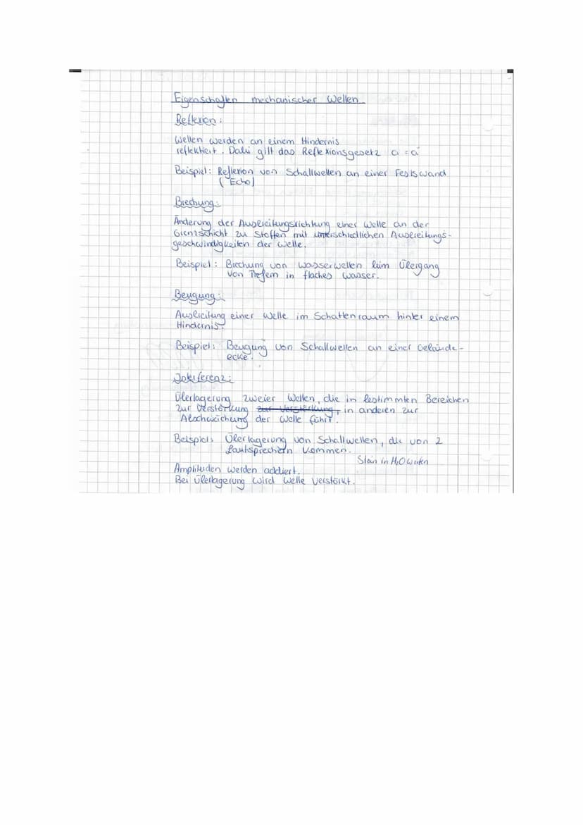 Mechanische Wellen.
Definition
Eine mechanische Welle ist die Ausereiteing einer
im Raum.
Schwingung
brraussetzung für die Entstehung
mechan