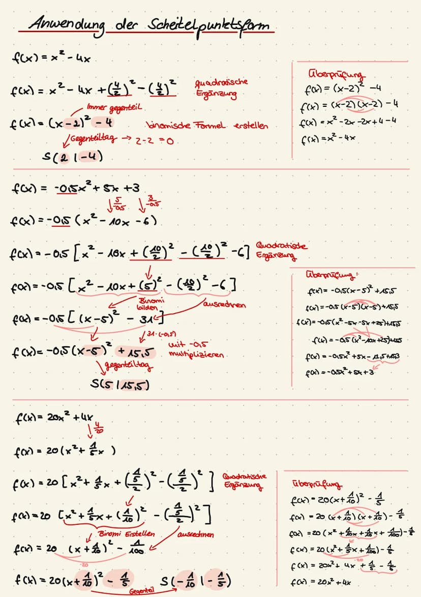 Quadratische Funktionen
Quadratische Funktionen haben immer ein x² und heißen auch Parabeln.
Normalform: f(x) = ax²³² +bx+c
a 0 => x² würde 