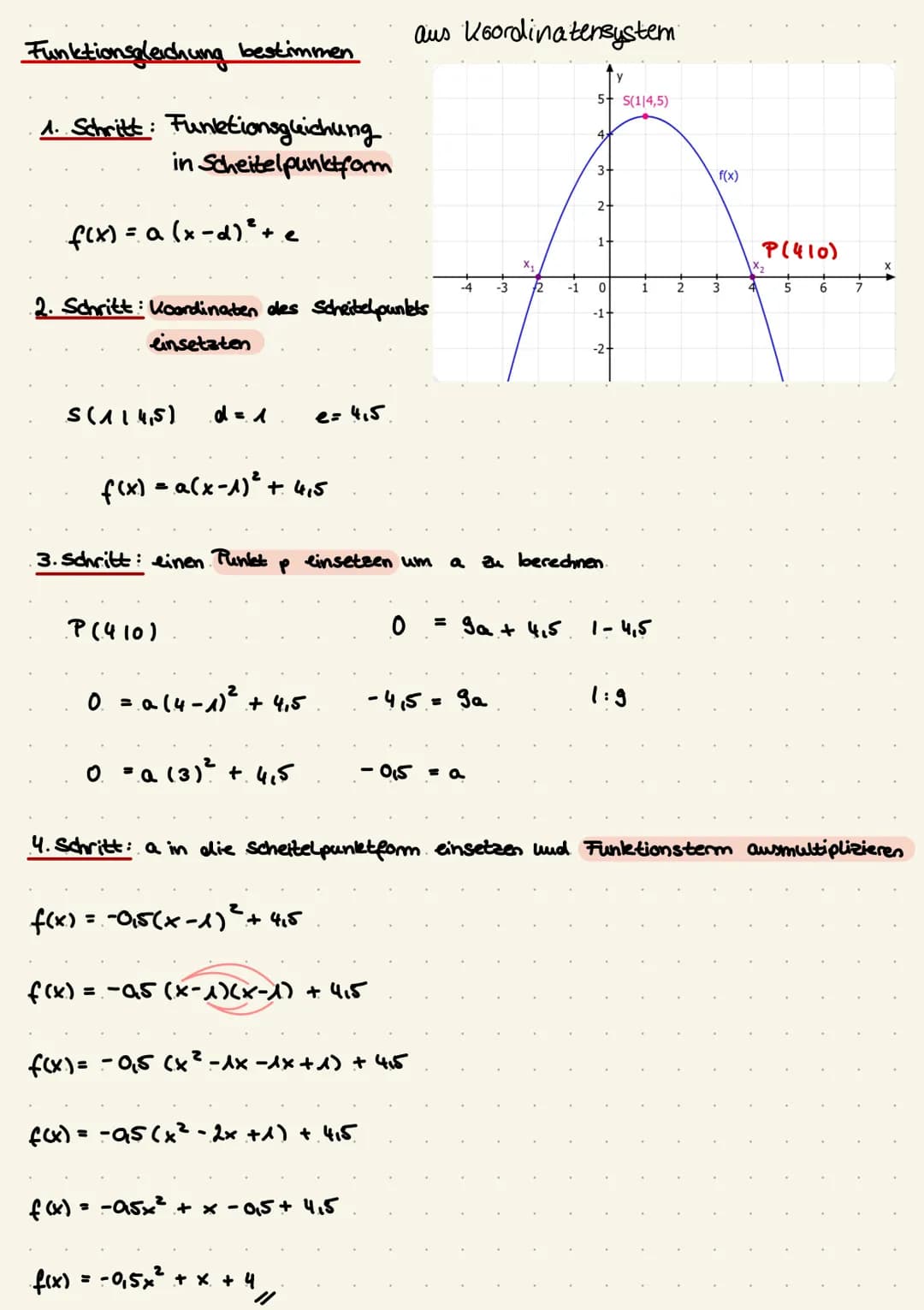 Quadratische Funktionen
Quadratische Funktionen haben immer ein x² und heißen auch Parabeln.
Normalform: f(x) = ax²³² +bx+c
a 0 => x² würde 
