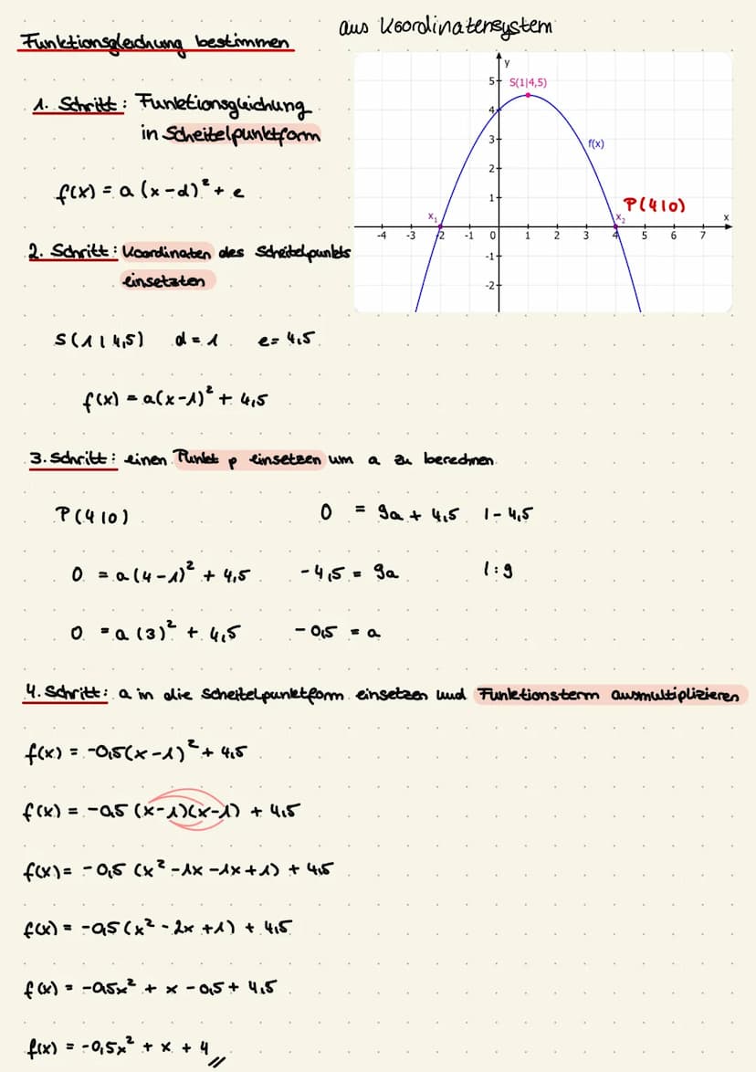 Quadratische Funktionen
Quadratische Funktionen haben immer ein x² und heißen auch Parabeln.
Normalform: f(x) = ax²³² +bx+c
a 0 => x² würde 