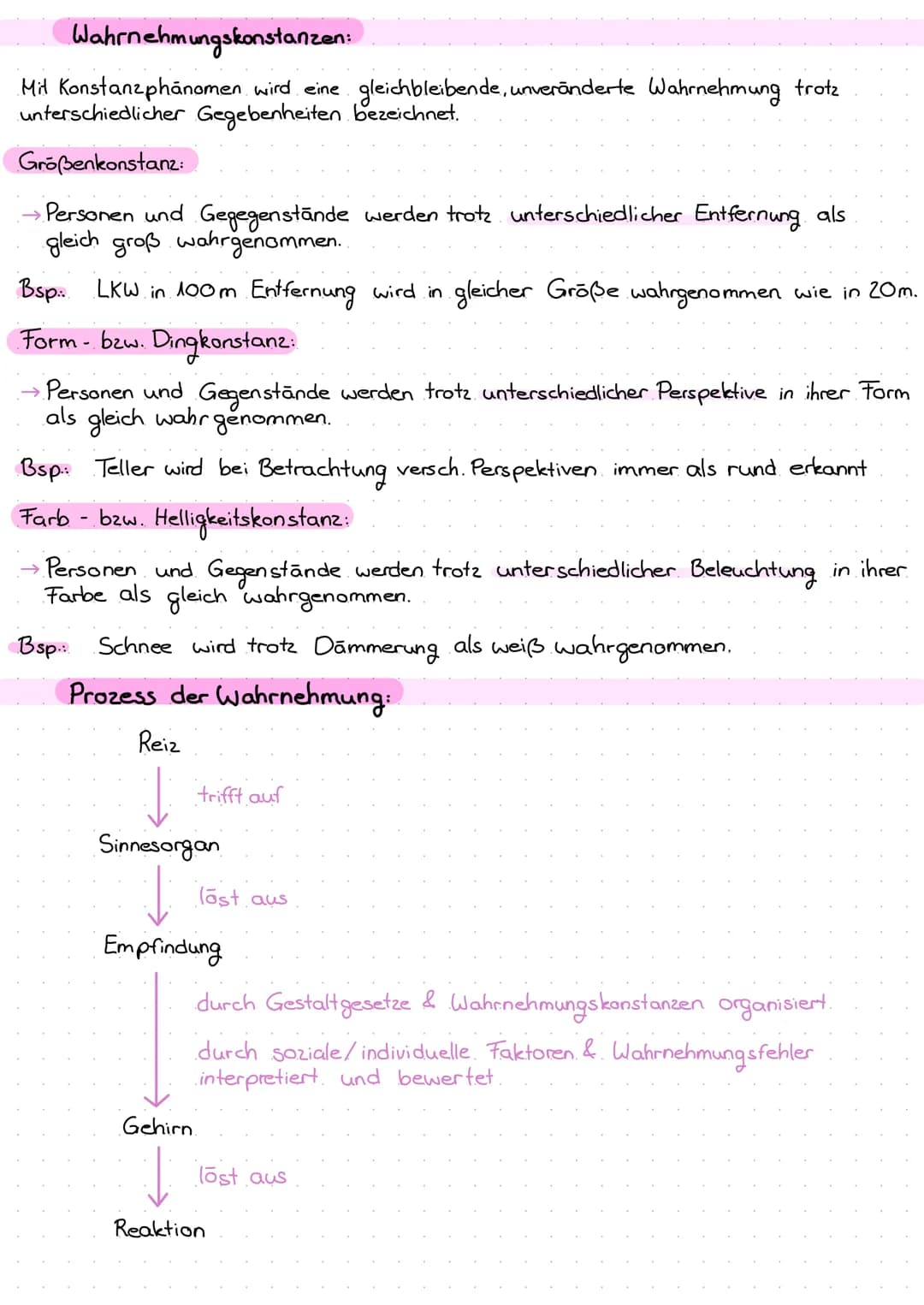 psychologie
&
pädagogik
Wahrnehmung:
Wahrnehmung ist ein psychophysischer Vorgang, bei dem äußere und innere Reize mithilfe der Sinnesorgane