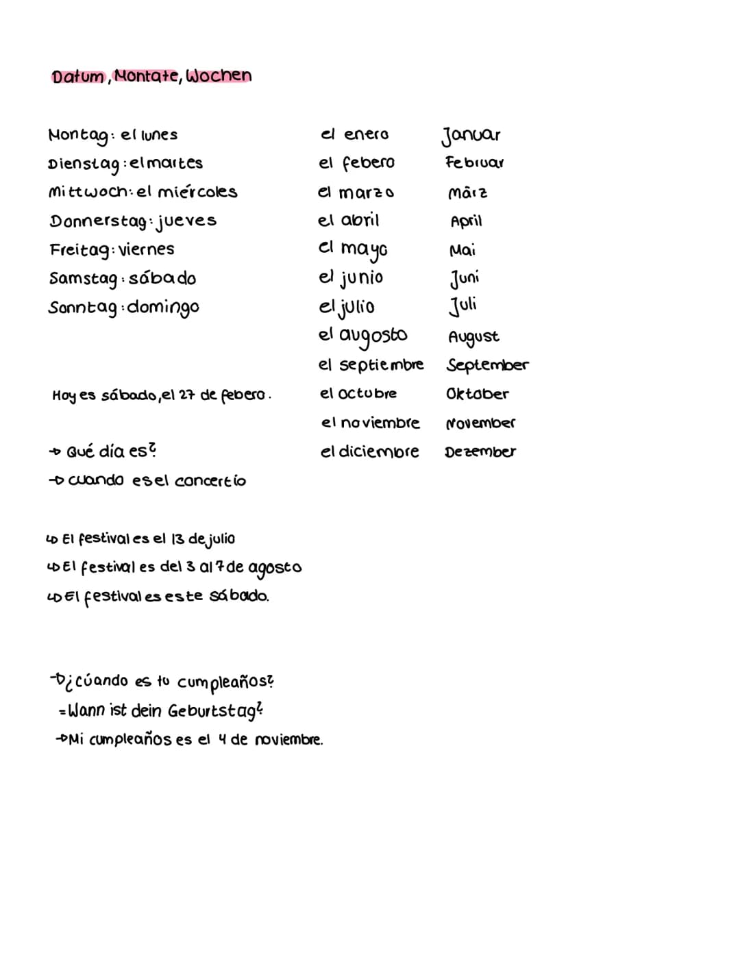 Reflexive Verben
immer mit :me, te, se, nos, os, se davor steht :yo,tó,él/ella, nosotros, vosotros, ellos
drückt aus: das eine Person eine H