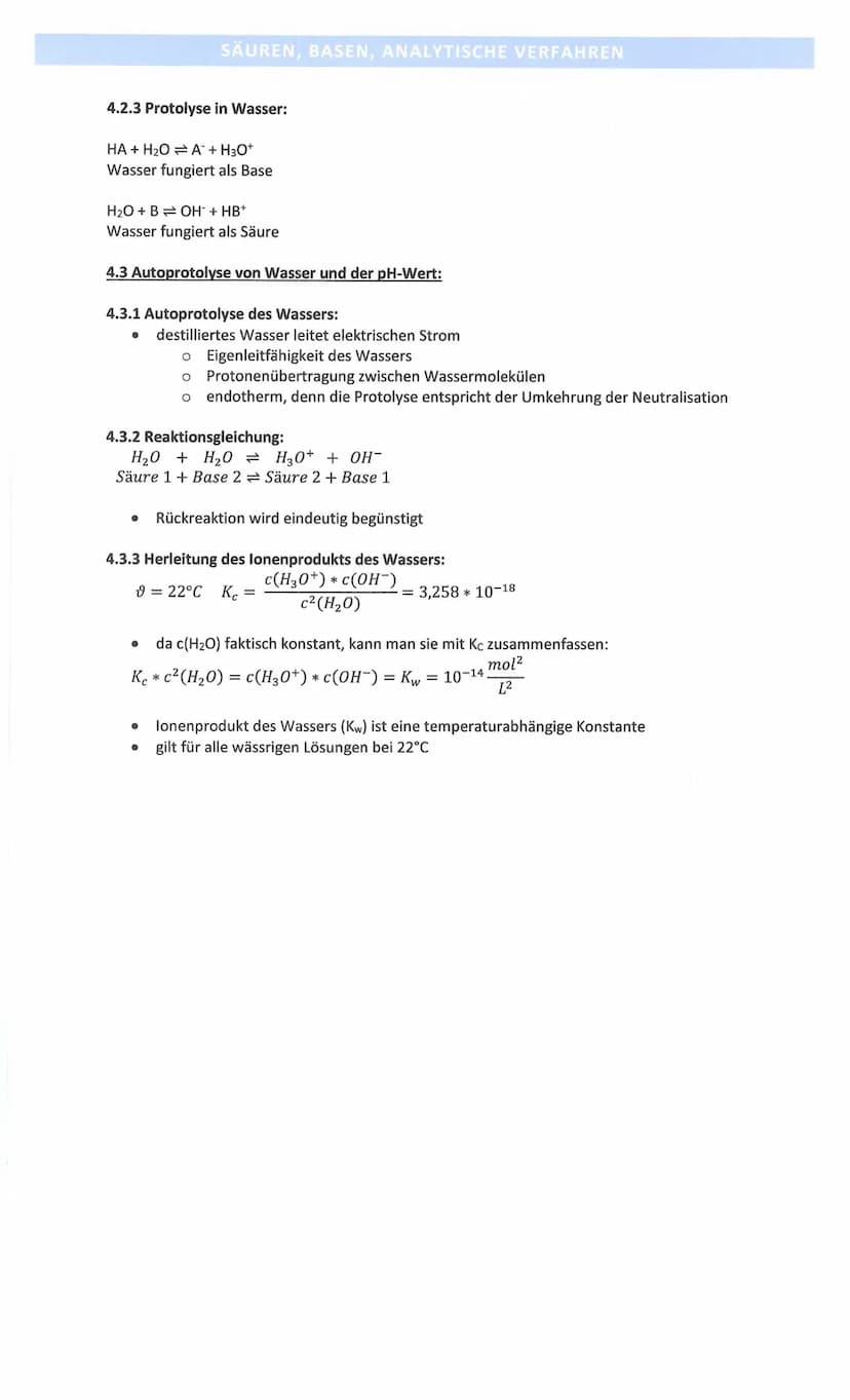4.1 Säure-Base-Theorien:
4.1.1 nach ARRHENIUS:
Säure
• Stoff, der in wässriger Lösung die
Konzentration an Wasserstoff-lonen
erhöht
• Stoff,