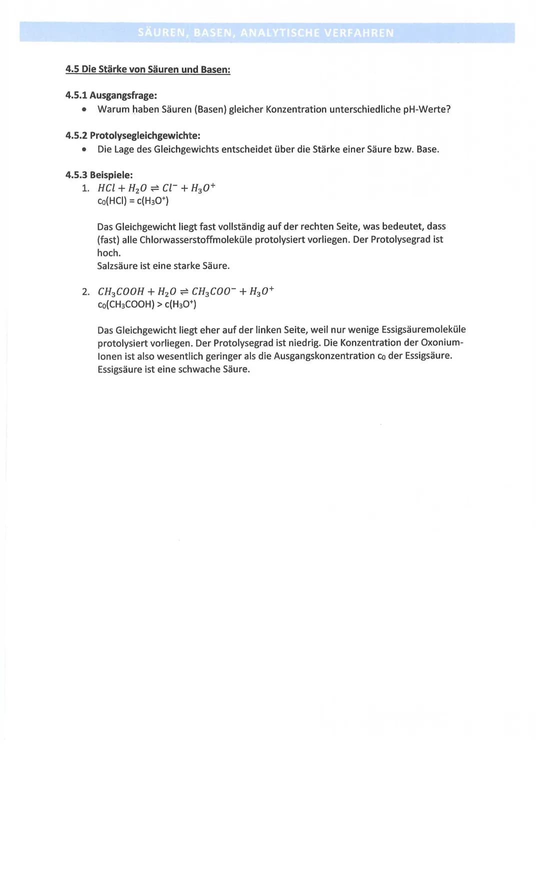 4.1 Säure-Base-Theorien:
4.1.1 nach ARRHENIUS:
Säure
• Stoff, der in wässriger Lösung die
Konzentration an Wasserstoff-lonen
erhöht
• Stoff,