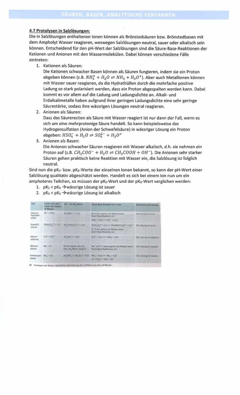 4.1 Säure-Base-Theorien:
4.1.1 nach ARRHENIUS:
Säure
• Stoff, der in wässriger Lösung die
Konzentration an Wasserstoff-lonen
erhöht
• Stoff,