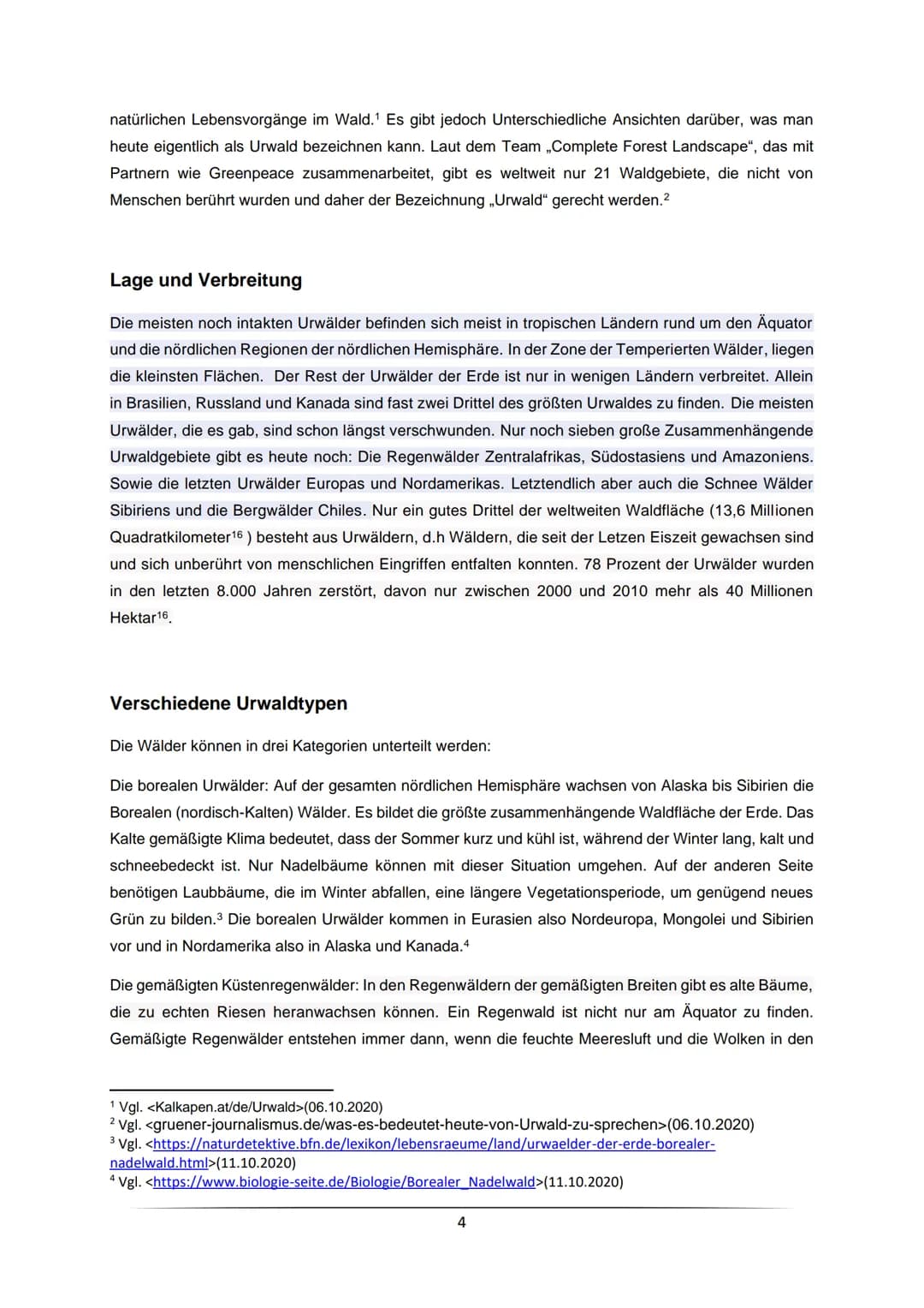 Hausarbeit im Schuljahr 2020/21
Inwiefern hat der Urwald auf das Klima der Erde einen Einfluss und welche Gefahren sind mit der
Zerstörung v