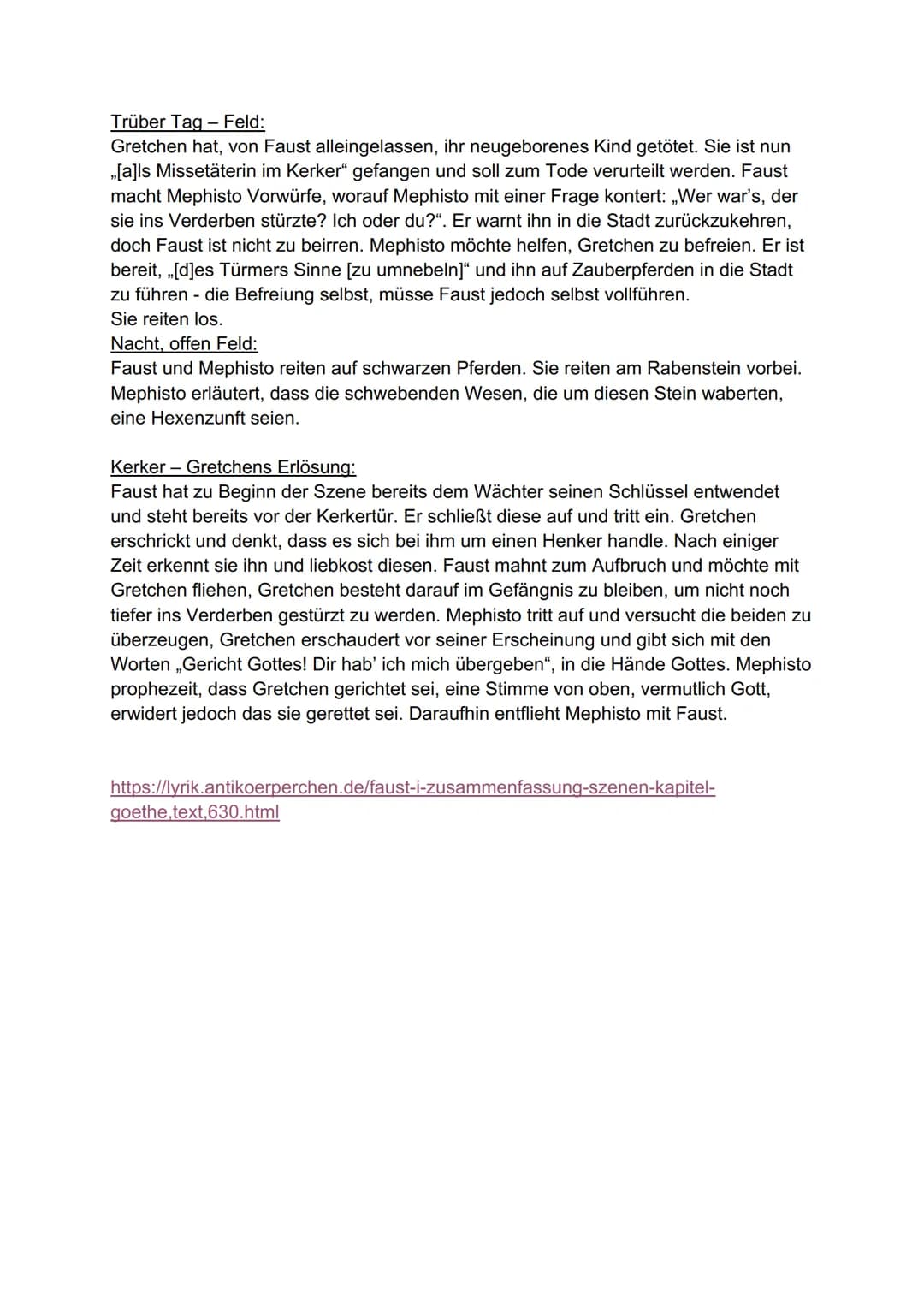 Lesetagebuch: Faust
Zueignung:
Faust beginnt mit der Zueignung. Das Gedicht spricht die Personen direkt an. Es berichtet
über den Schaffensp