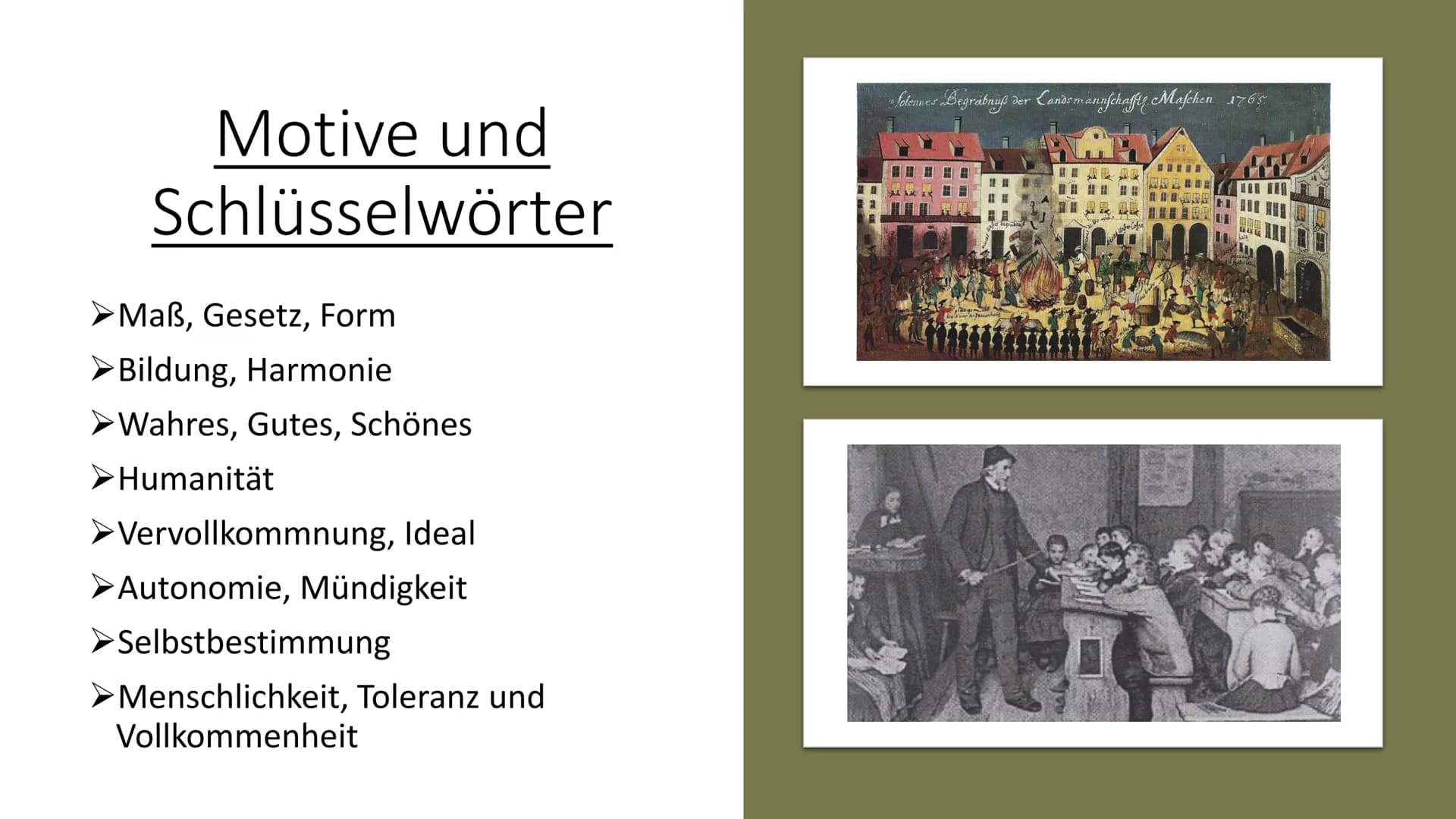 blicka! Gakete de
Die Klassik
(1786-1832) Inhaltsverzeichnis
Grundbedeutung
Zeitliche Einordnung
Historischer Hintergrund
Motive und Schlüss