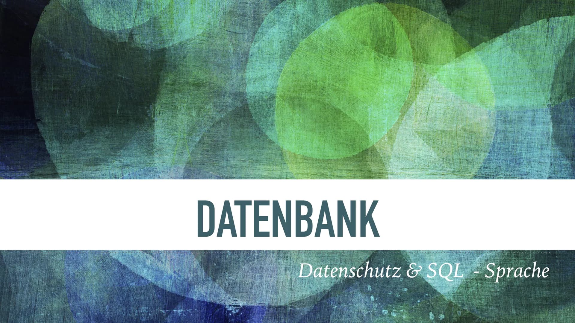 DATENBANK
Datenschutz & SQL - Sprache INHALTSVERZEICHNIS
1. Die Geschichte der Datenbank
2. Was ist eine Datenbank?
3. Welche Komponenten gi