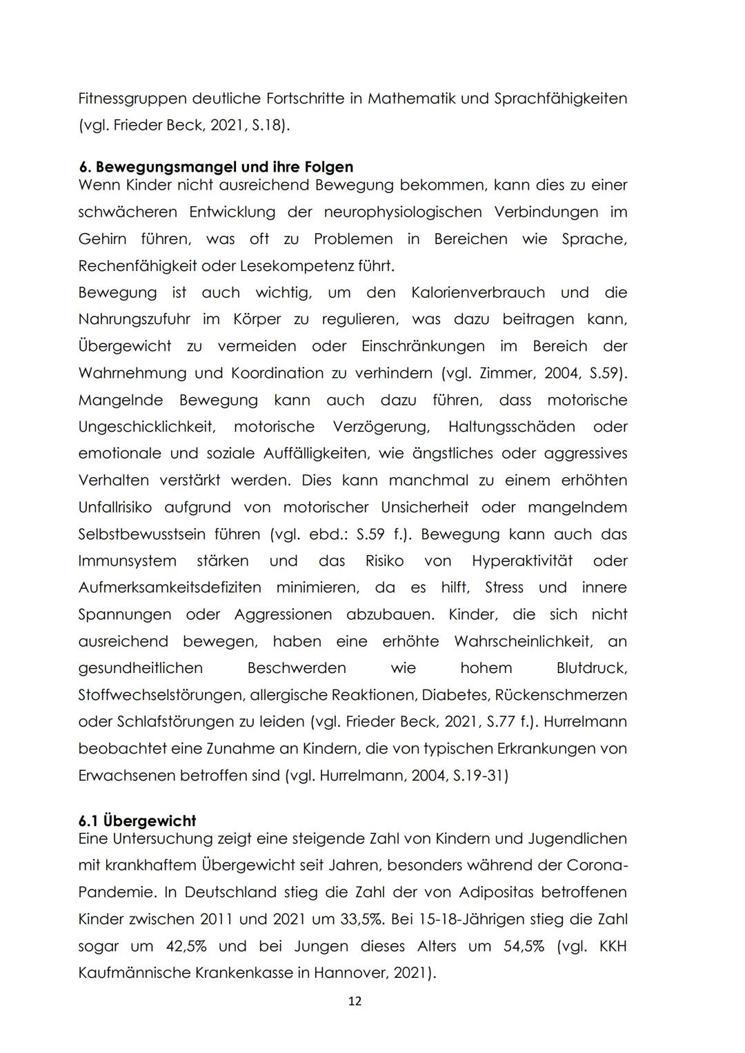 Thema:
Die Bedeutsamkeit und Wirksamkeit von Sport auf die Entwicklung von
Kindern und Jugendliche und pädagogische Handlungsoptionen in
Sch