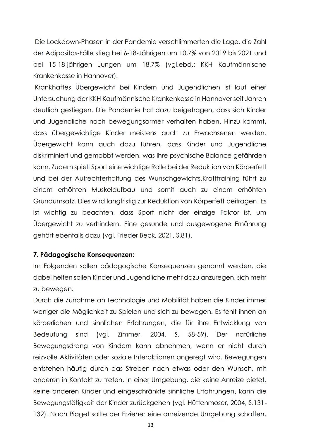 Thema:
Die Bedeutsamkeit und Wirksamkeit von Sport auf die Entwicklung von
Kindern und Jugendliche und pädagogische Handlungsoptionen in
Sch