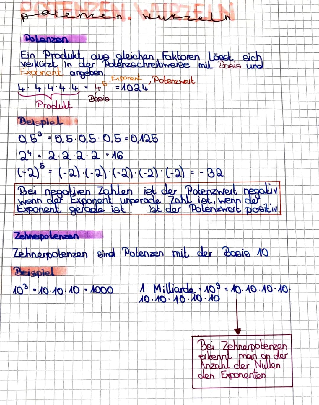 ate
Potenzen
n
ник
Ein Produkt aus gleichen Faktoren Löest sich
verkürzt in der Potenzschreibweise mil Boois und
Exponent angeben.
Exponent,