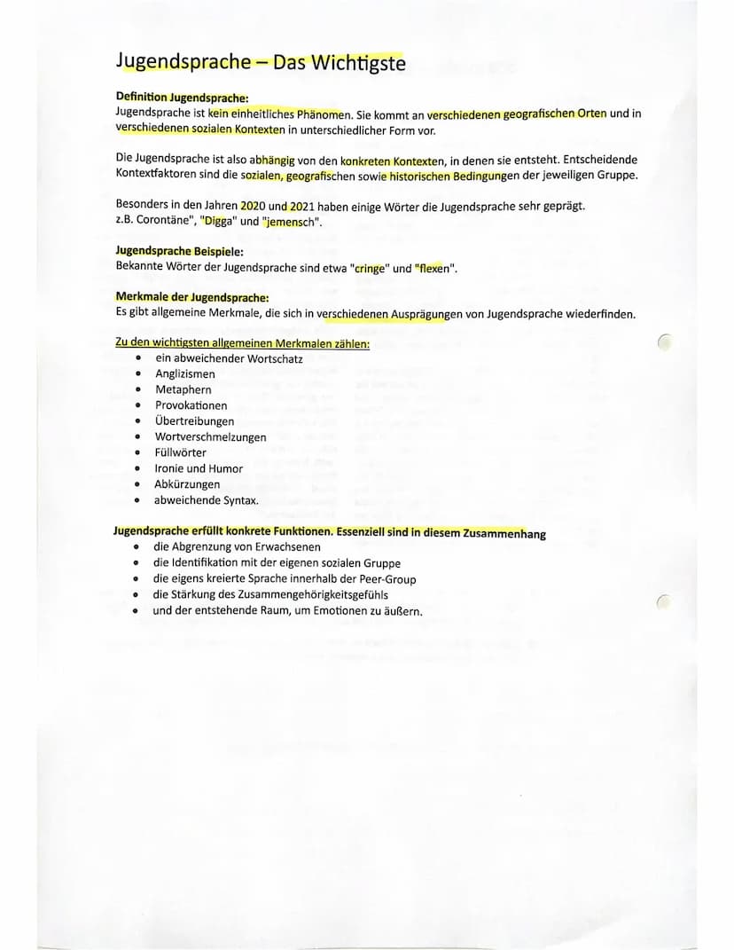 Inhaltsverzeichnis
1. Allgemein
2. Jugendsprache
3. Soziolekt Beispiel: Jugendsprache
4. Soziolekte und Fachsprachen
5.
Soziolekte
6. Gender