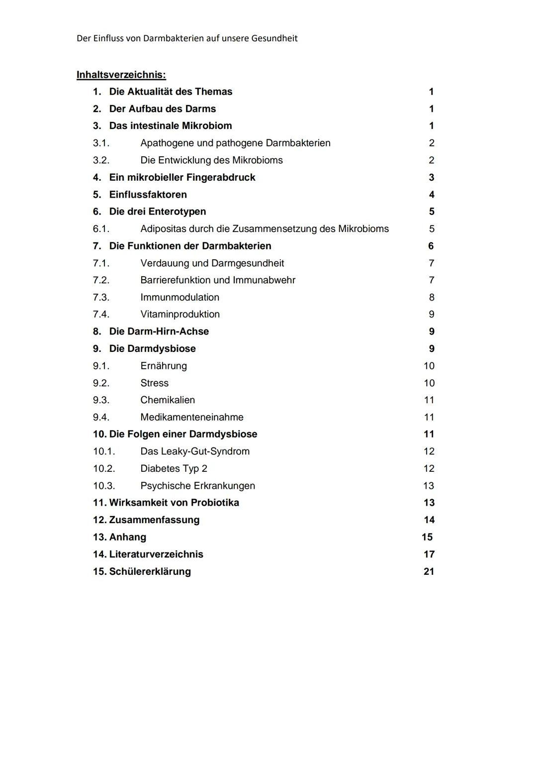 SEMINARFACH
IMMUNBIOLOGIE
Schuljahr 2020/2021
FACHARBEIT ZUM THEMA
DER EINFLUSS VON DARMBAKTERIEN AUF UNSERE GESUNDHEIT
Abgabetermin der Arb