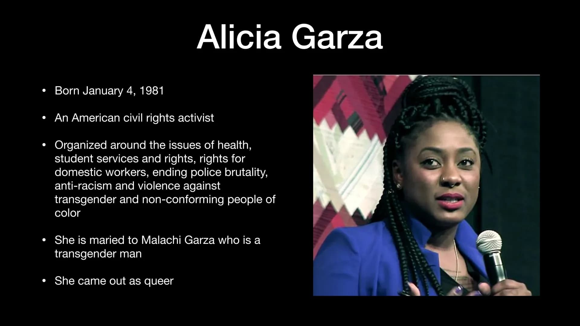 Black Lives Matter
Maria Falz History
Instance: George Floyd
George Floyd protests
• BLM Symbol
●
●
• Patrisse Cullors
●
Alicia Garza
●
Opal