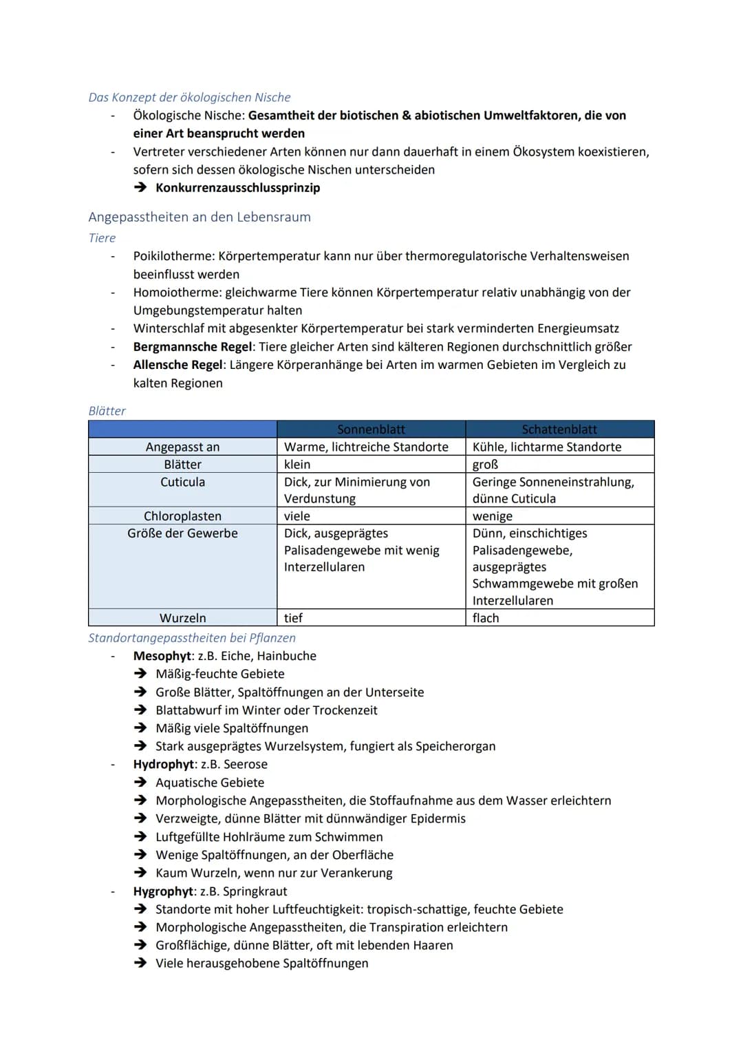 Ökologie
ÖKOLOGISCHE EBENEN
BIOSPHÄRE
OKOSYSTEM-
ВІОТОР
+
Zusammensetzung mehrerer Ökosysteme
Beziehung der versch. Populationen
untereinand