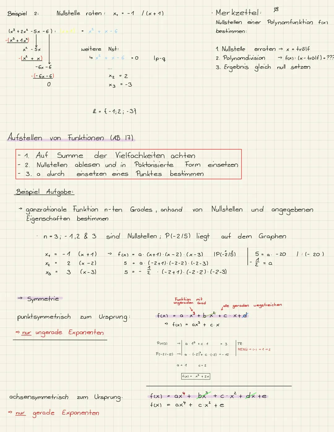 Ganzrationale Funktionen
-> Verlauf bestimmen
f(x) = ax^
a> o
a <o
n ist gerade n ist ungerade
V
f
Man schreibt den Verlauf als Grenzwert
(l