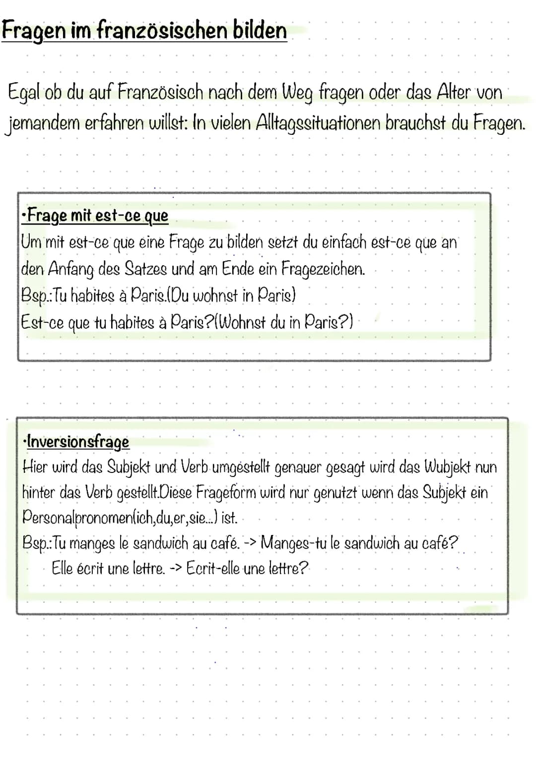 Fragen bilden-Französisch 