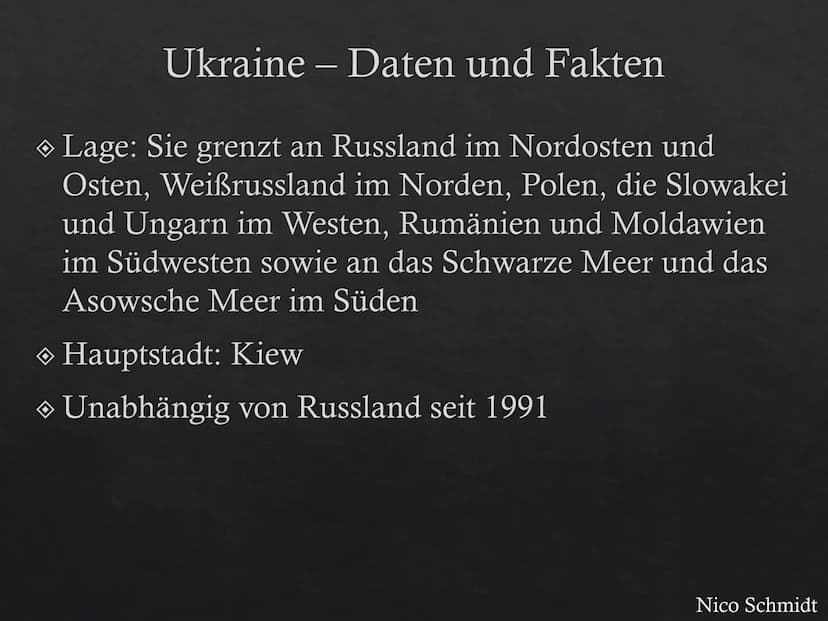 Die Ukraine
Von Nico Schmidt
Nico Schmidt BEL
Rotterdam
Turin
AMSTERDAM Bremen
Essen
Düsseldort
BERN
SCHWEIZ tr
Mailand
DANEMARK
Genua
Hambu