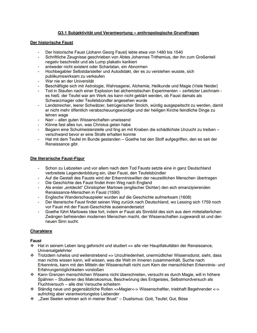 Der historische Faust
Q3.1 Subjektivität und Verantwortung - anthropologische Grundfragen
Der historische Faust (Johann Georg Faust) lebte e