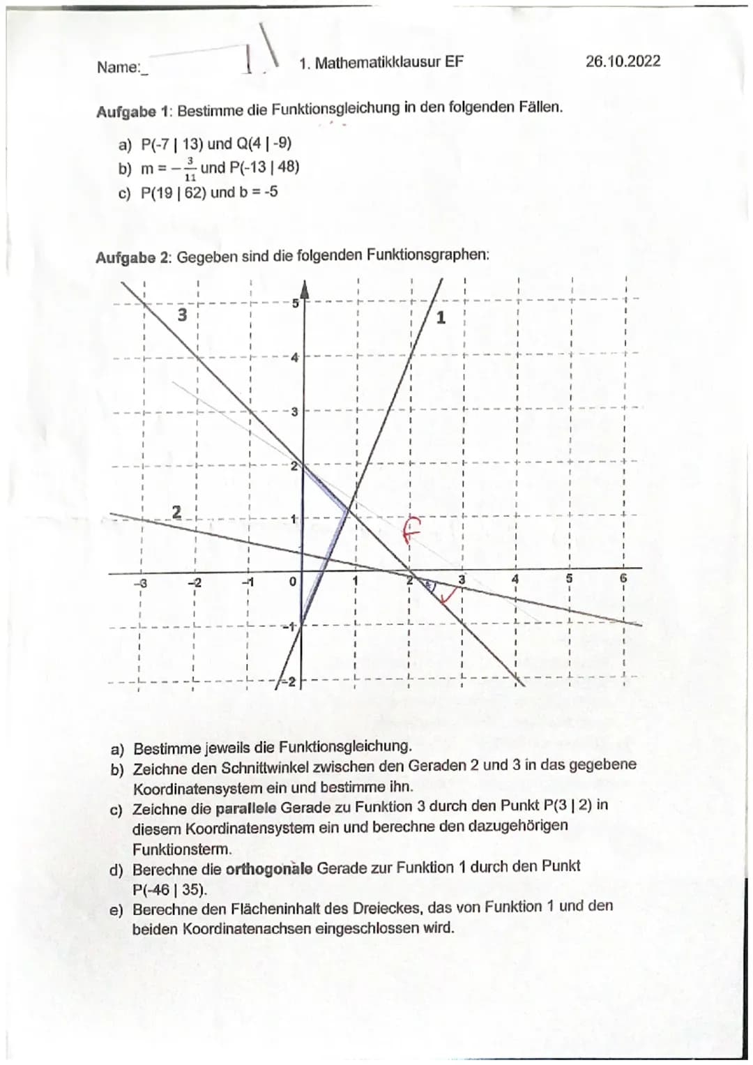 Lineare und Quadratische Funktionen EF