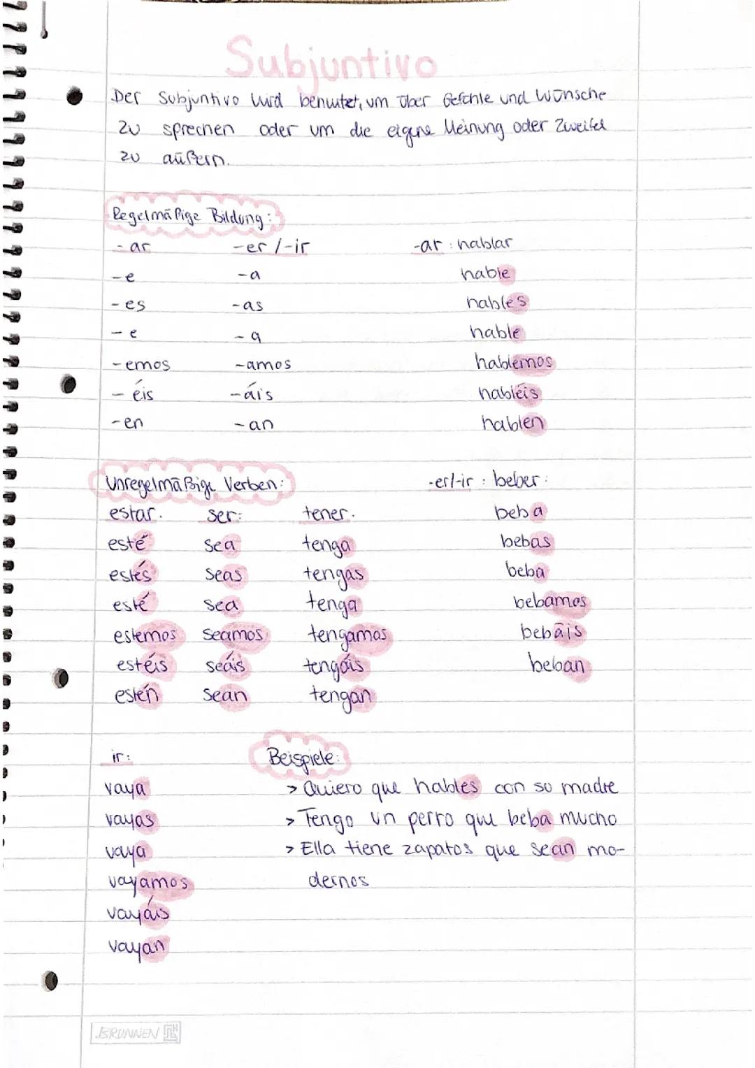Subjuntivo- Spanisch