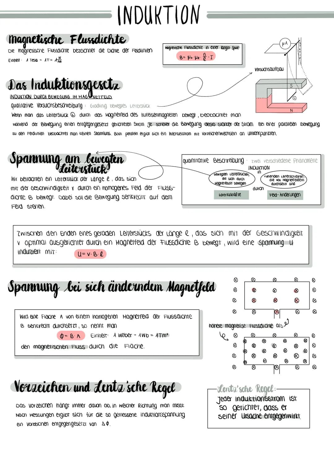 INDUKTION
magnetische Flussdichte
Die magnetische Flussdichte bezeichnet die Dichte der Feldlinien
Einheit A Tesia = AT = N
Das Induktionsge