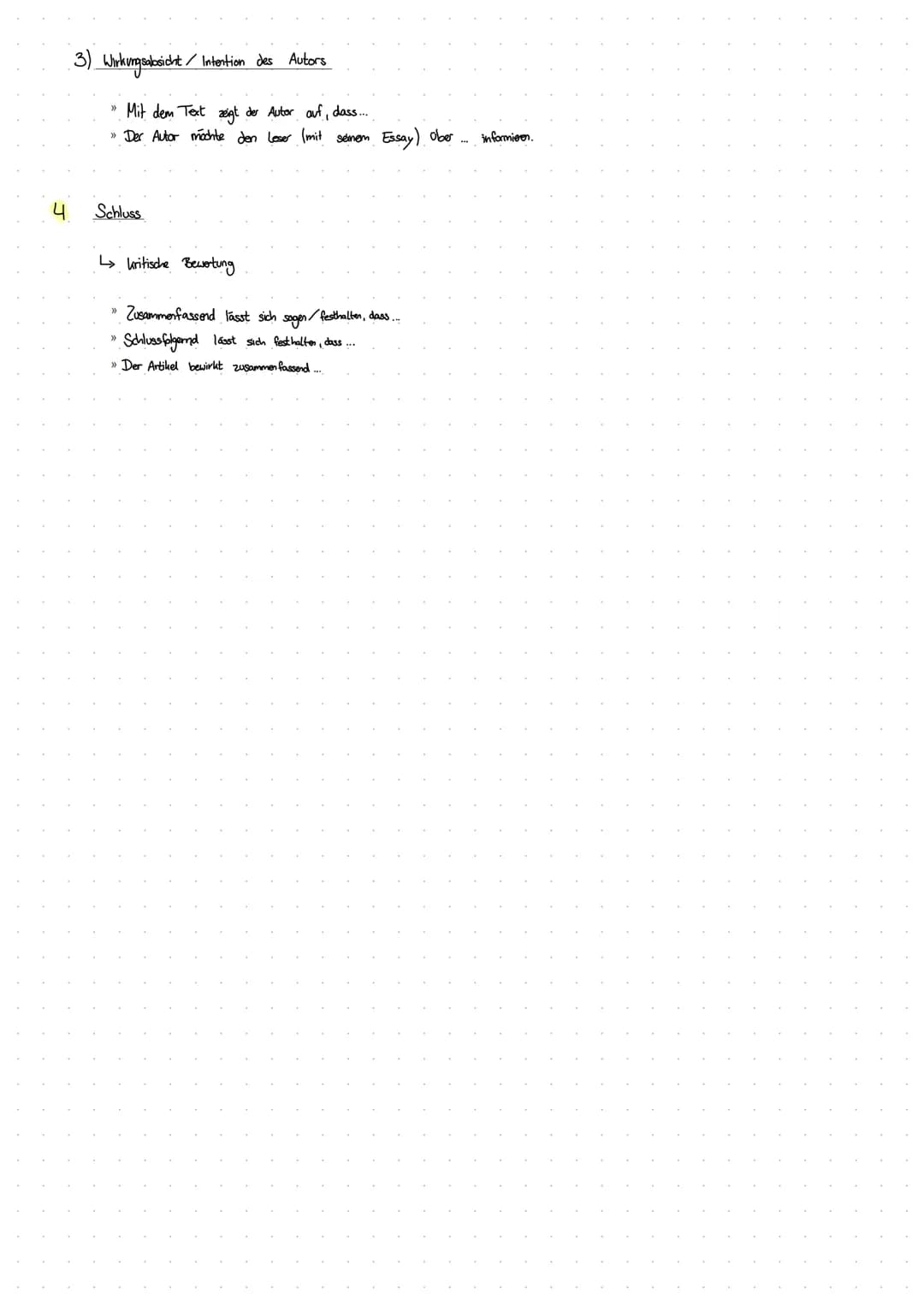 SACHTEXT ANALYSE
1 Einleitung
↳ Titel, Autor, Textsorte, Erscheinungsjahr, Medium
↳ Kontext? Hauptthese?
"In dem ... [Diskussion | Interview