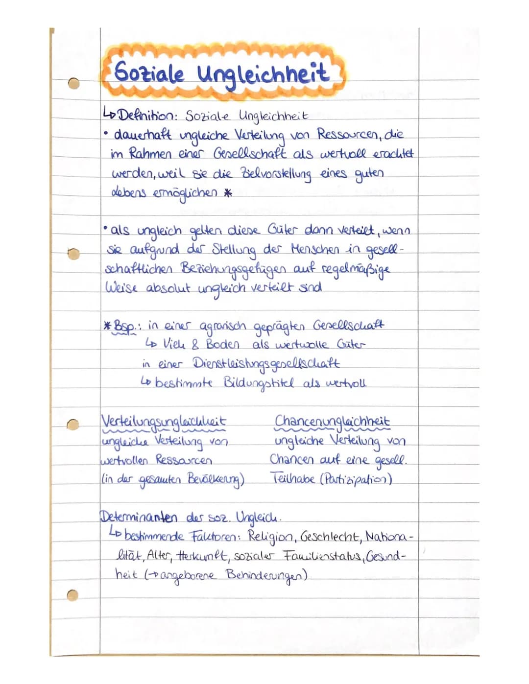 Soziale Ungleichheit
Lo Definition: Soziale Ungleichheit.
dauerhaft
ungleiche Verteilung von Ressourcen, die
im Rahmen einer Gesellschaft al