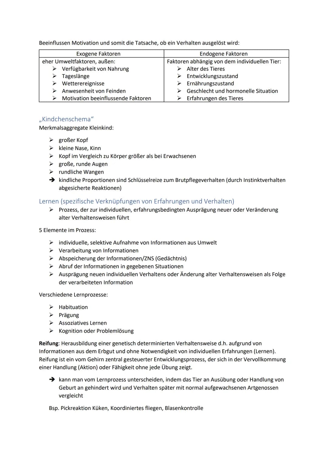 Q3 - Verhaltensbiologie (=Ethologie)
Verhalten Summe der Antworten auf innere und äußere Reize, alle Interaktionen eines Lebewesens
mit sein