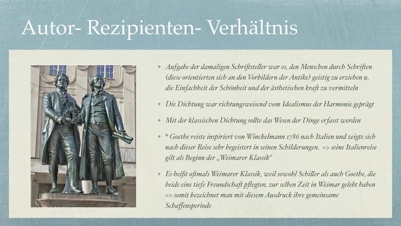 Die Epoche der Klassik Inhaltsverzeichnis
→ Seite 3: Allgemeine Informationen
Seite 4: Geschichtliches Hintergrundwissen
* Seite 5: Typische