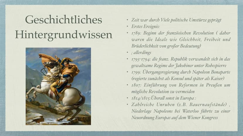Die Epoche der Klassik Inhaltsverzeichnis
→ Seite 3: Allgemeine Informationen
Seite 4: Geschichtliches Hintergrundwissen
* Seite 5: Typische