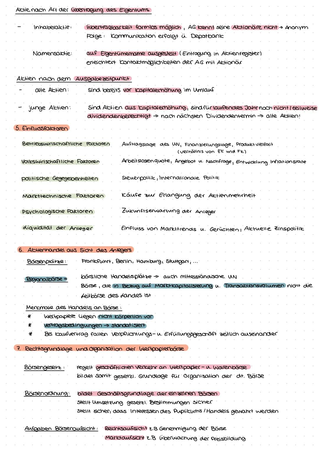 PUM Zusammenfassung-Aktien
1. Entstehung der Börse
→ Fam. van der Beurse lud zu sich ein für Handel (Tücher, Leder,...), aber statts ware → 