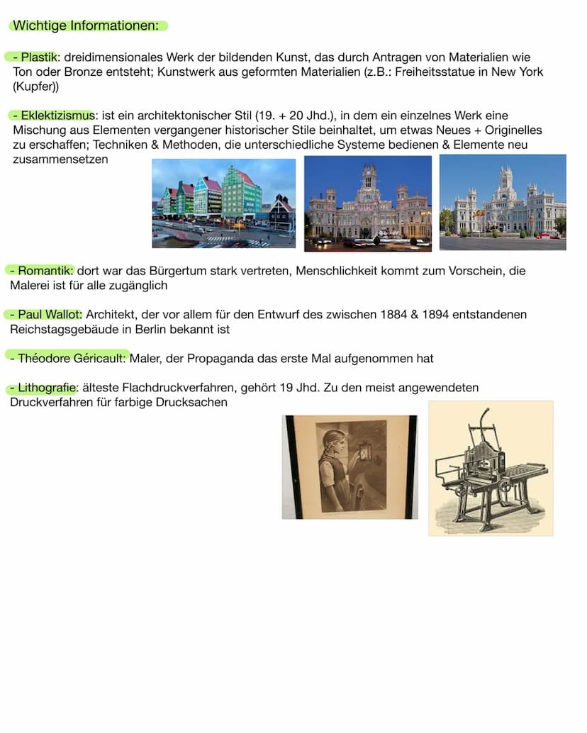 Kunst - Lernzettel:
-> Thema: einzelnen Epochen kennen + Maltechnik, Merkmale, bekannte Künstler
1.) Klassizismus (1770-1840)
Merkmale des K