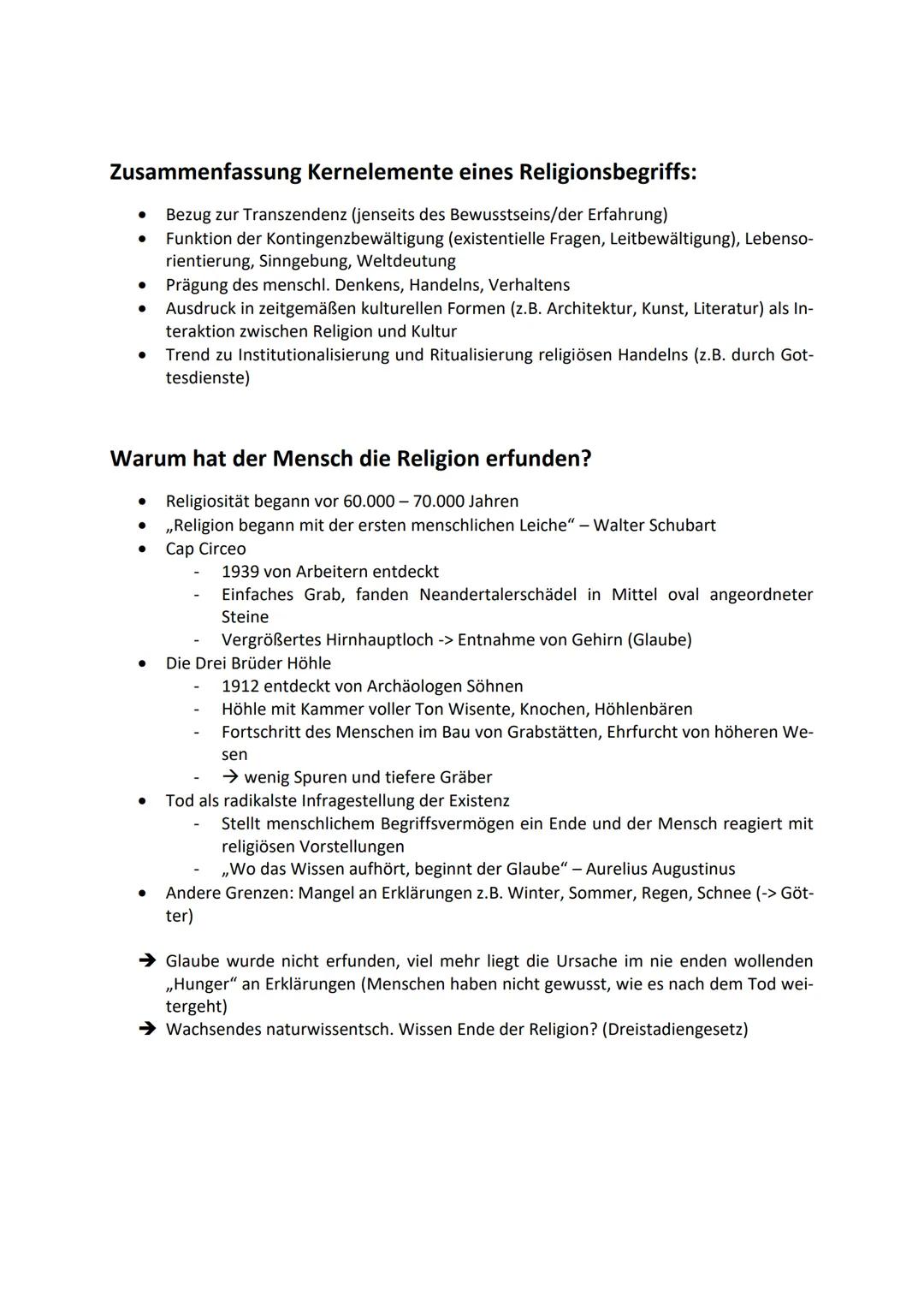 1 Religion
Definition Brockhaus:
Religion ist das (an Gott) gebunden sein, doch auch die gewissenhafte Beachtung der religiö-
sen Pflichten 