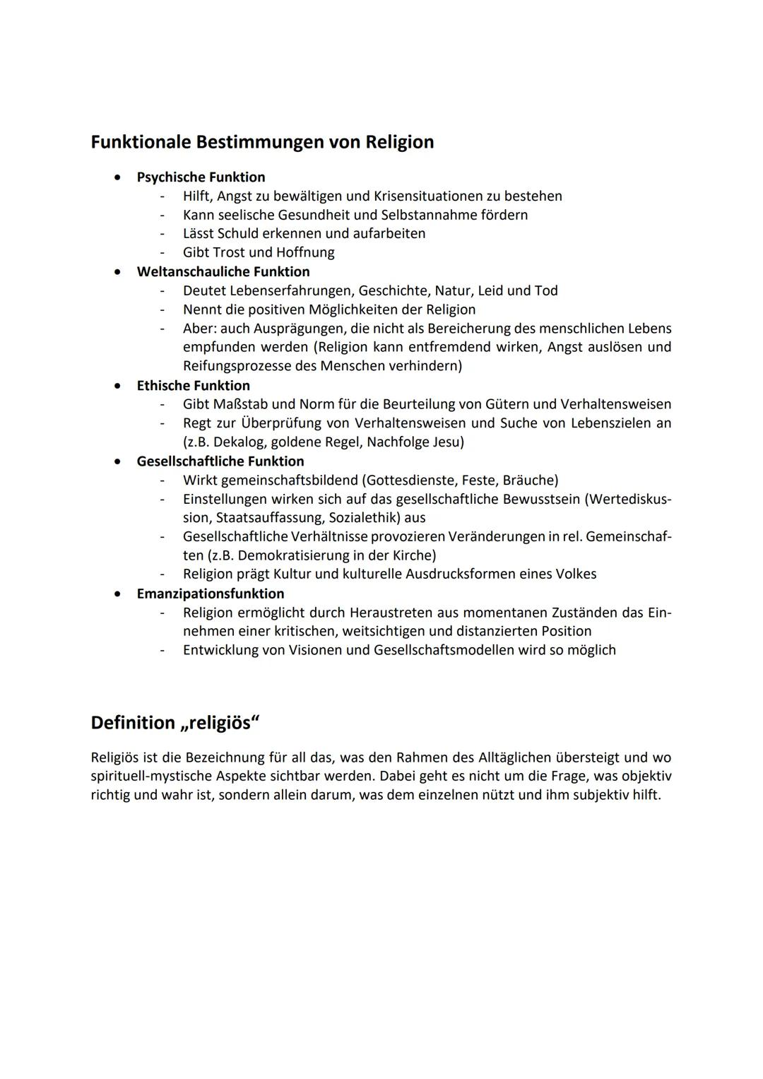 1 Religion
Definition Brockhaus:
Religion ist das (an Gott) gebunden sein, doch auch die gewissenhafte Beachtung der religiö-
sen Pflichten 