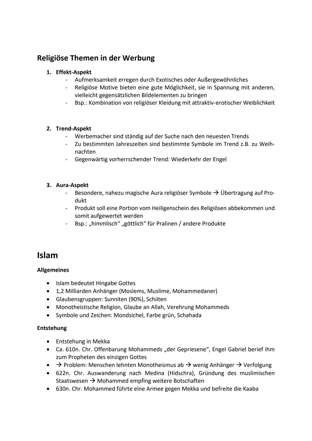 1 Religion
Definition Brockhaus:
Religion ist das (an Gott) gebunden sein, doch auch die gewissenhafte Beachtung der religiö-
sen Pflichten 