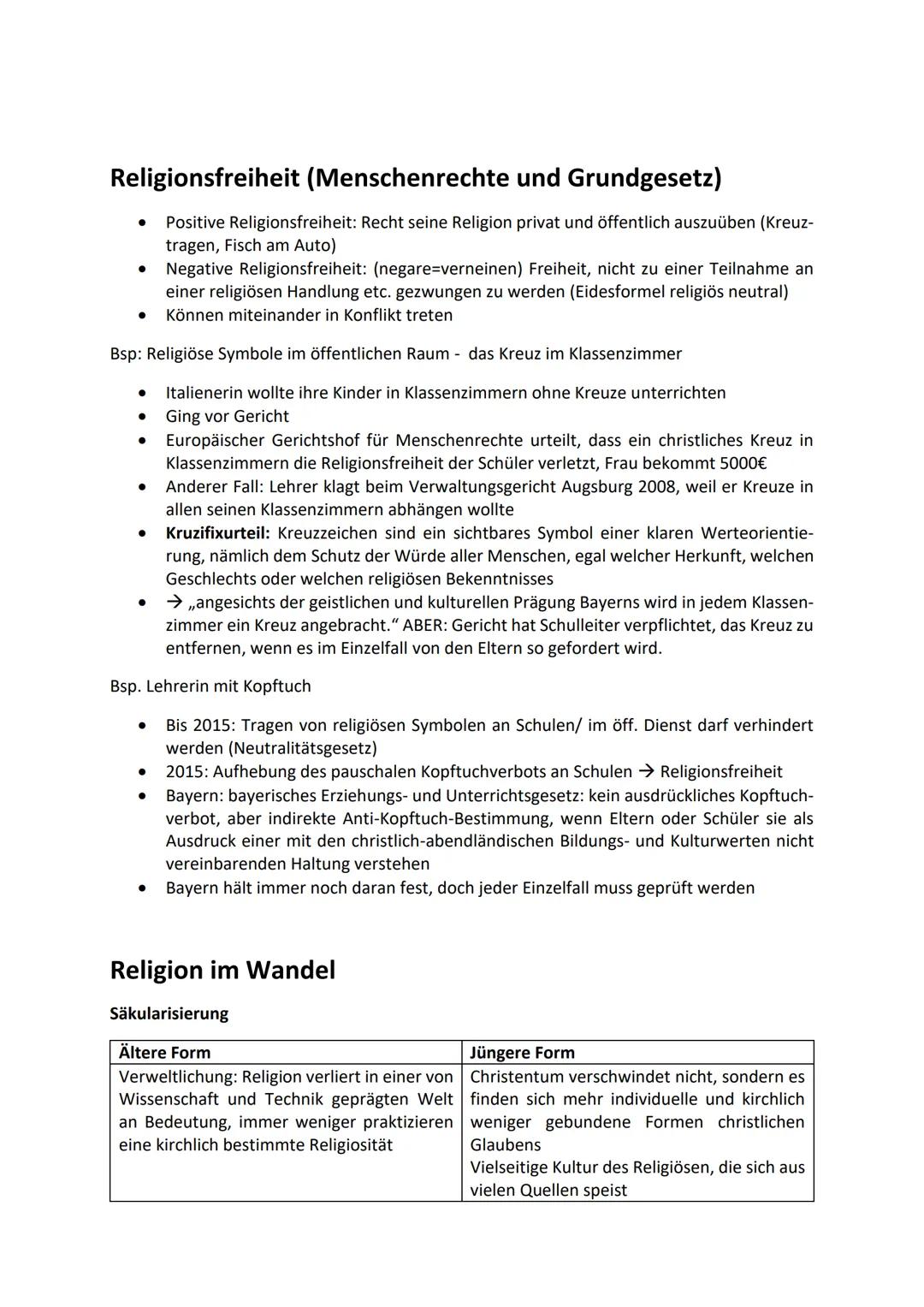 1 Religion
Definition Brockhaus:
Religion ist das (an Gott) gebunden sein, doch auch die gewissenhafte Beachtung der religiö-
sen Pflichten 