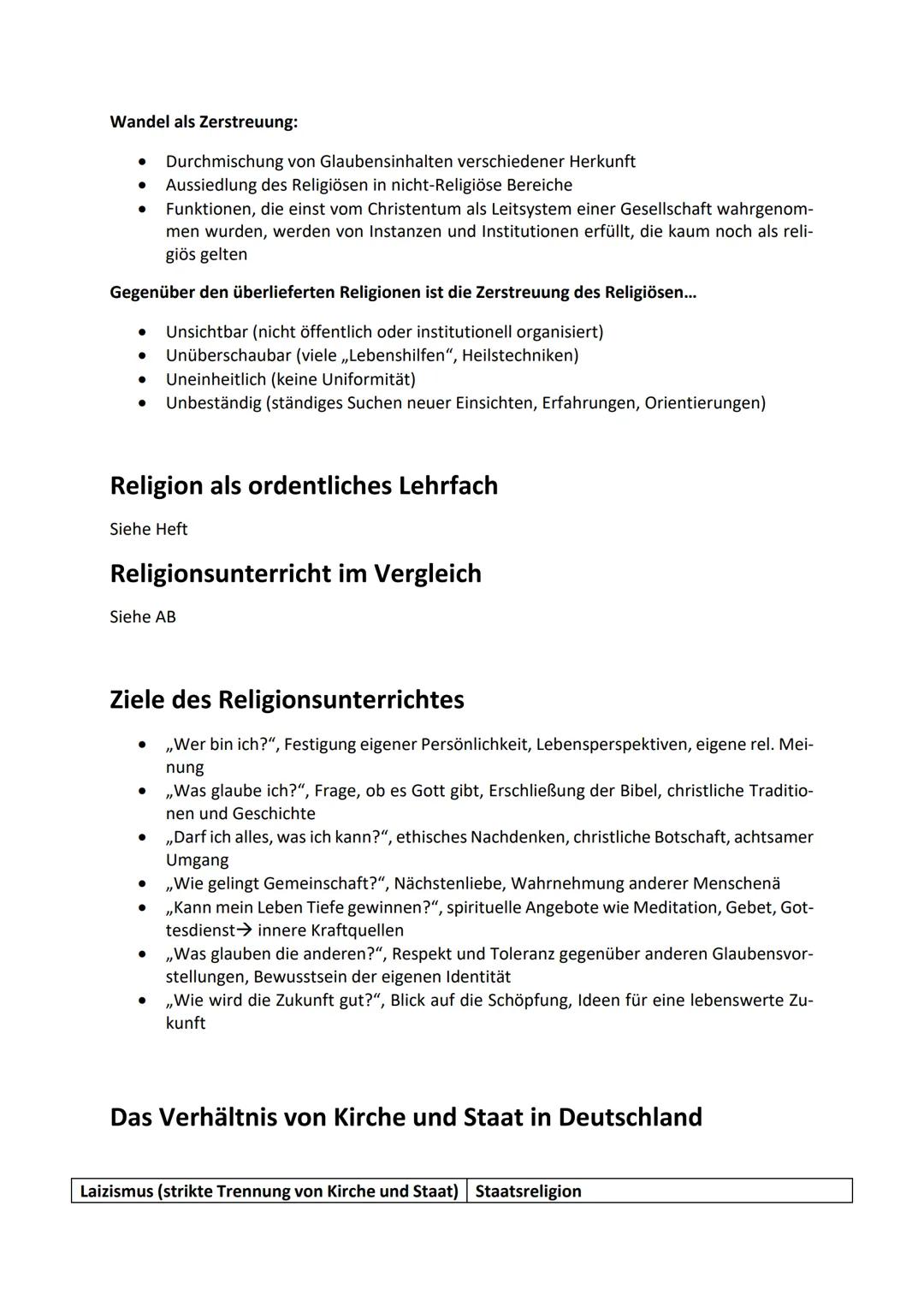 1 Religion
Definition Brockhaus:
Religion ist das (an Gott) gebunden sein, doch auch die gewissenhafte Beachtung der religiö-
sen Pflichten 