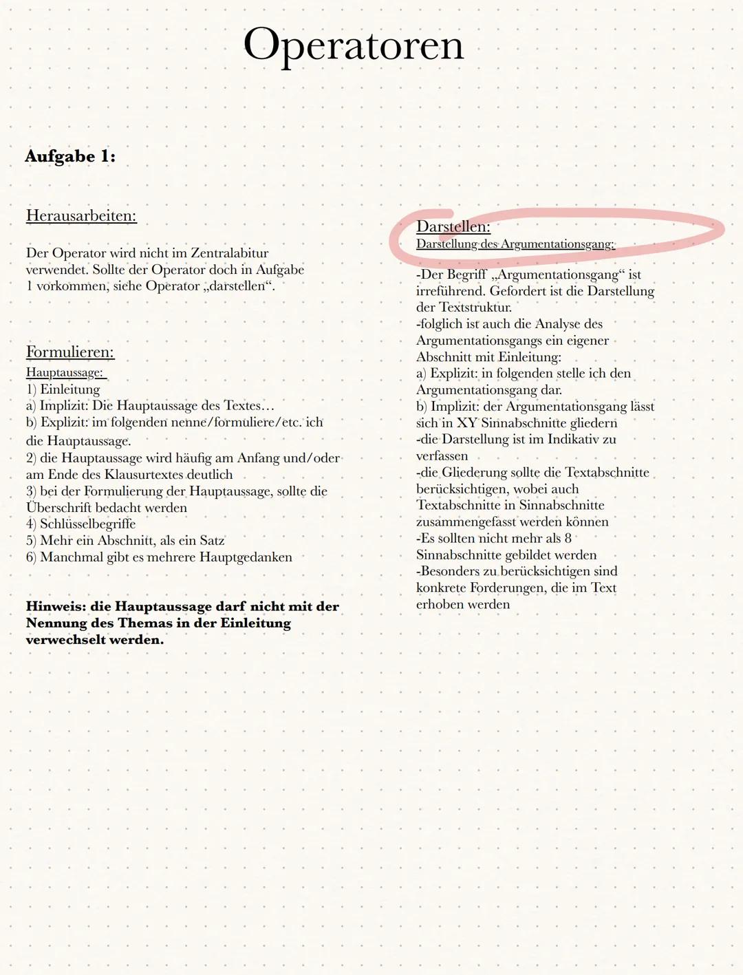 Klausurvorbereitung
Aufgabe 2:
Mögliche Operatoren:
-Vergleichen sie...
-In Beziehung setzten...
-Bezüge herstellen
-Ordnen sie ein
-Erläute