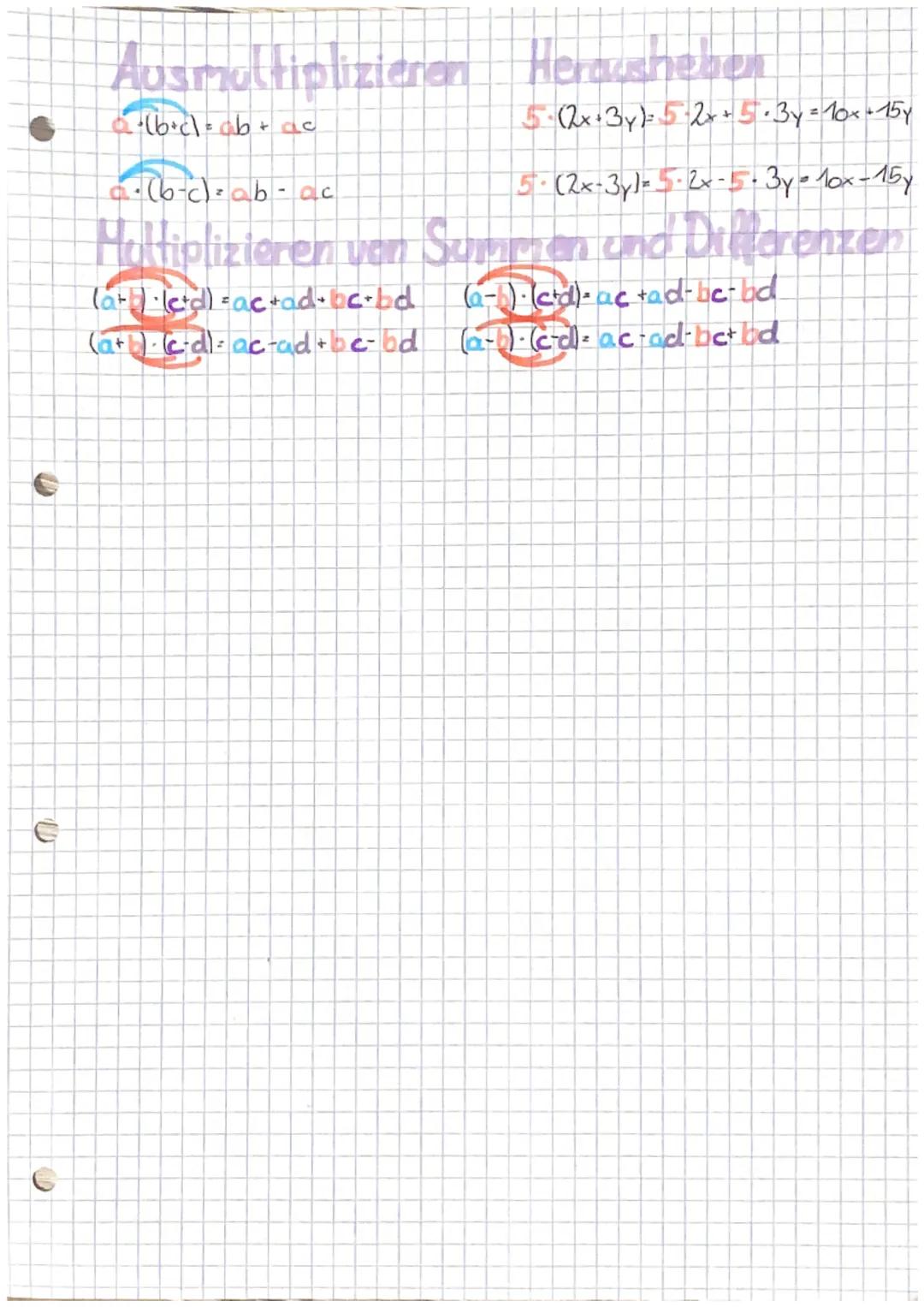 Addieren Subtrahieren einfacher Terme
2x+y+ x + 3y = 3x+4y
5a-3b-a-ab+5b=4a-ab+26
Addieren Subtrahieren von Klamma Termen
Beinhaltet der Ter