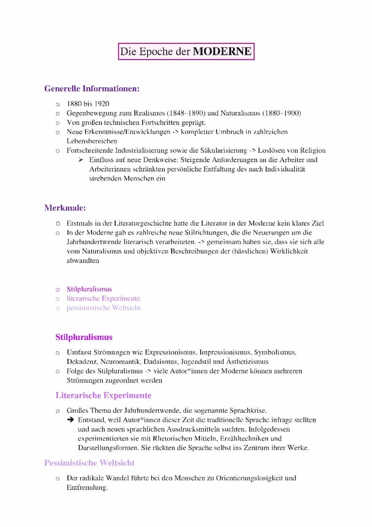 Know Deutsch - Lyrik - Epochen - Moderne thumbnail