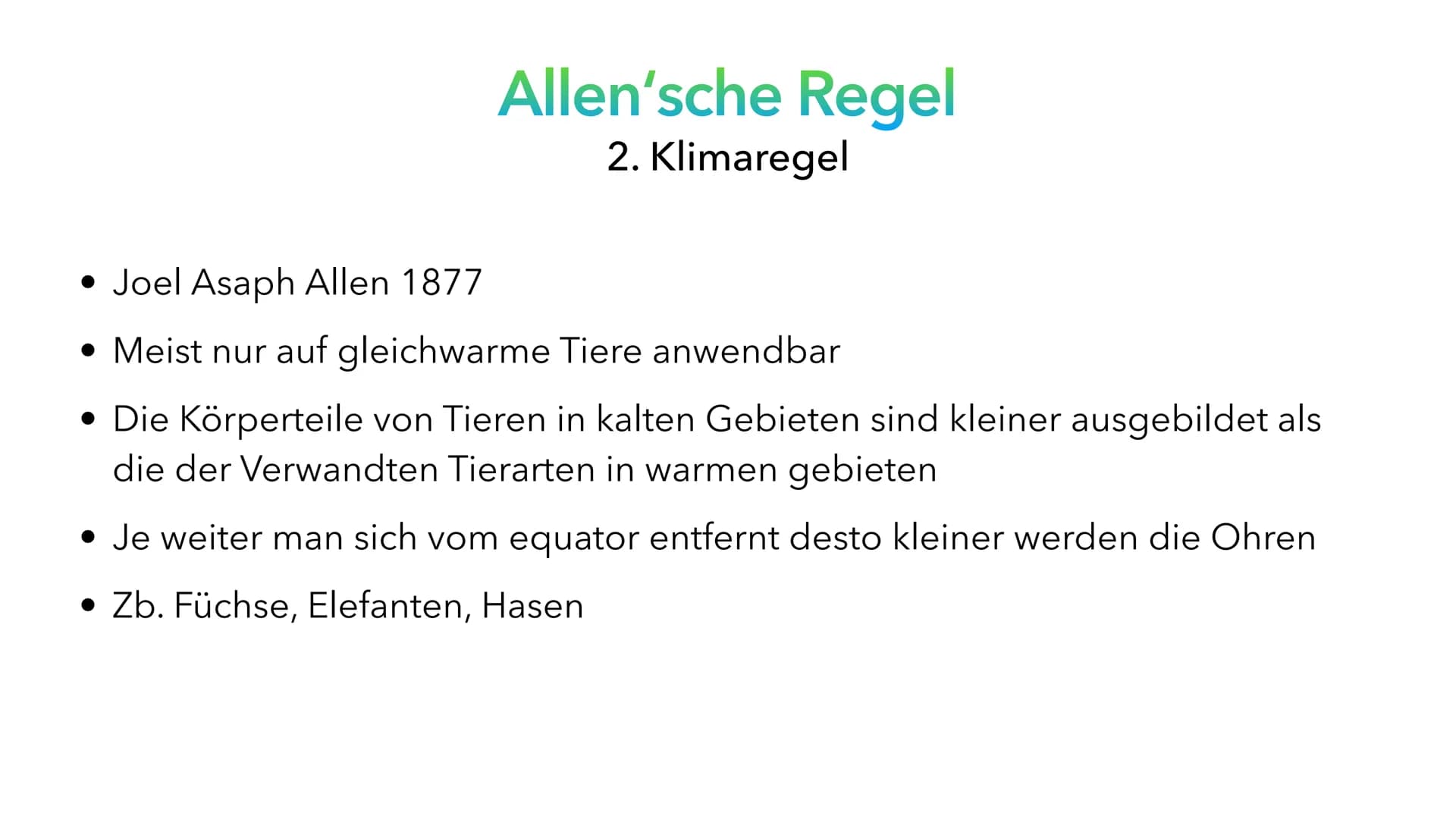 Klimaregeln Agenda
• Begriff ,,Klimaregel"
• Bergmannsche Regel
• Warum sind Pinguine in Kälteren Regionen größer?
• Schaubild Bergmannsche 