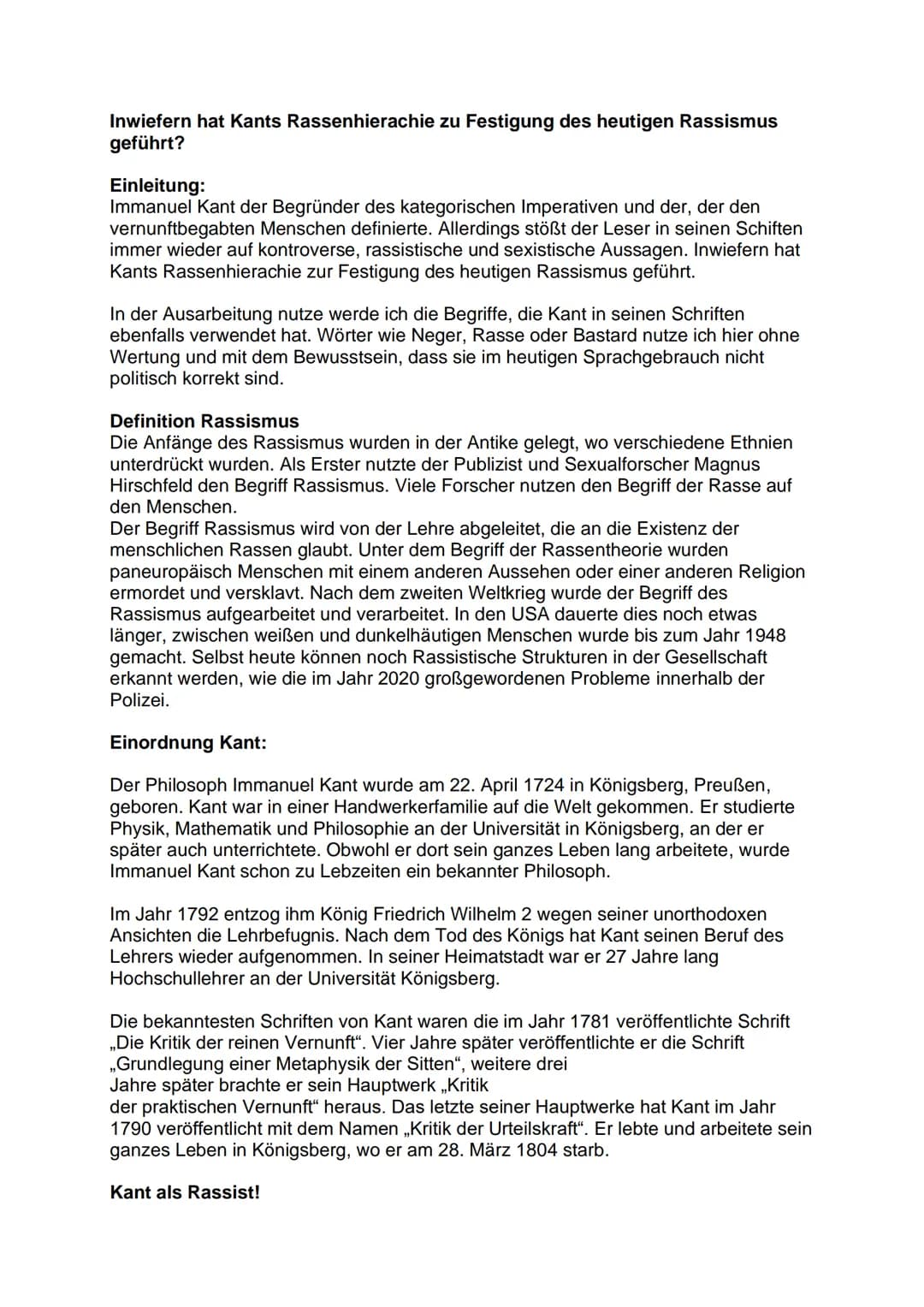 Inwiefern hat Kants
Rassenhierachie zur Festigung
des heutigen Rassismus
geführt?
16.
13.
15.
10.
12.
17. Inwiefern hat Kants Rassenhierachi