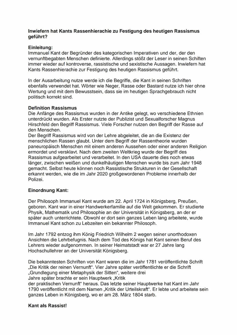 Inwiefern hat Kants
Rassenhierachie zur Festigung
des heutigen Rassismus
geführt?
16.
13.
15.
10.
12.
17. Inwiefern hat Kants Rassenhierachi