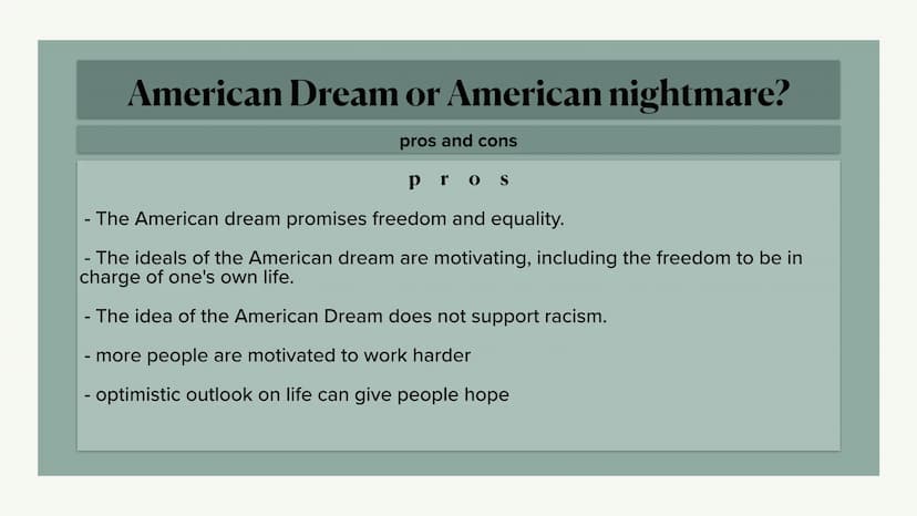 3
The American Dream
immlynwmmm
willindy Mratibuvshve
2 Table of contents
- What is the American dream? - Definition
- beliefs and values of
